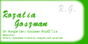 rozalia goszman business card